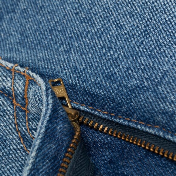 Fiorucci (Italy) 80s, Ring-Spun Indigo, Jacquard Braid, Gold Lace Overlay - Picture 7 of 11